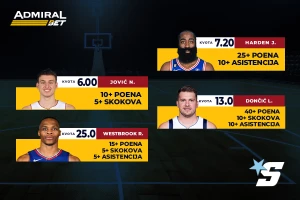 AdmiralBet NBA specijal - Nikola, Luka, Harden i Vestbruk za pravi užitak večeras!